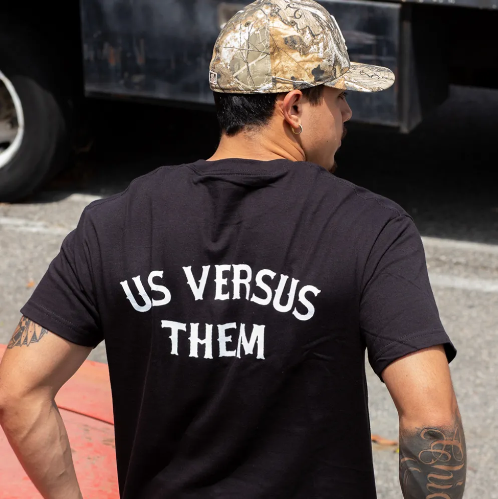 Arched Us vs. Them Tee Black
