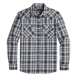 Bishop L/S Navy Ombre Plaid 22'