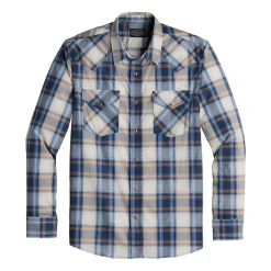 Bishop L/S Navy/Sky/Tan Plaid 22'