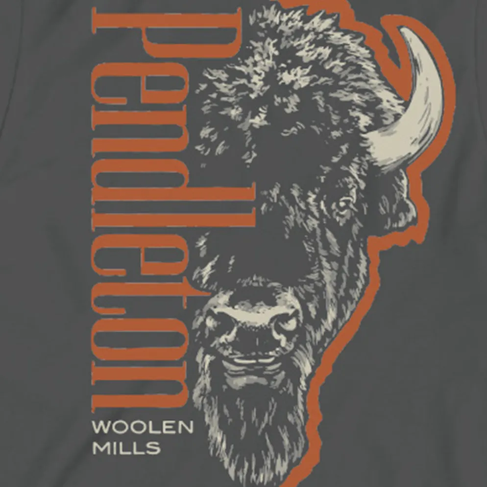 Bison Head Graphic Tee Asphalt/Rust