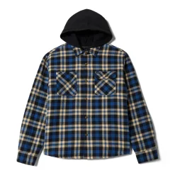 Bowery Quilted Hooded Jacket Navy/Cream
