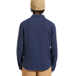 Bowery Textured Twill Overshirt Washed Navy