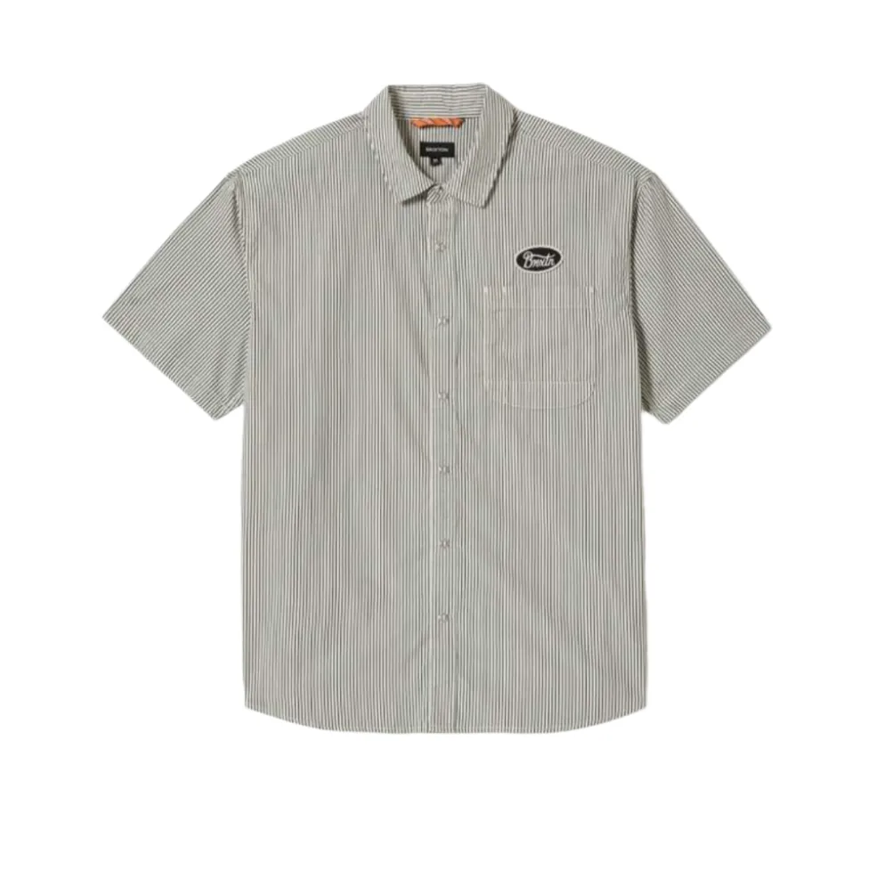 Builders Auto S/S Woven Black/ Off White Stripe
