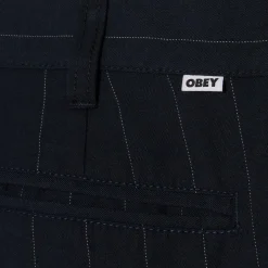 Dean Stripe Pleated Pants Midnight Navy Multi