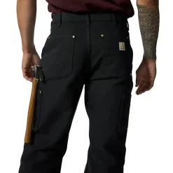 Firm Duck Double-Front Dungaree Pants Black