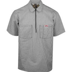 Half Zip Short Sleeve Stripe Black
