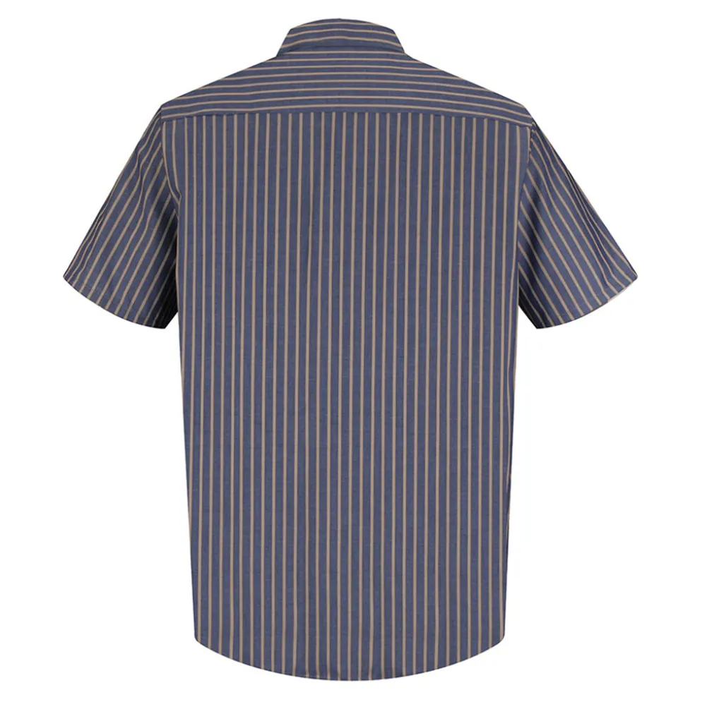 Industrial Stripe Work Shirt Khaki/Navy