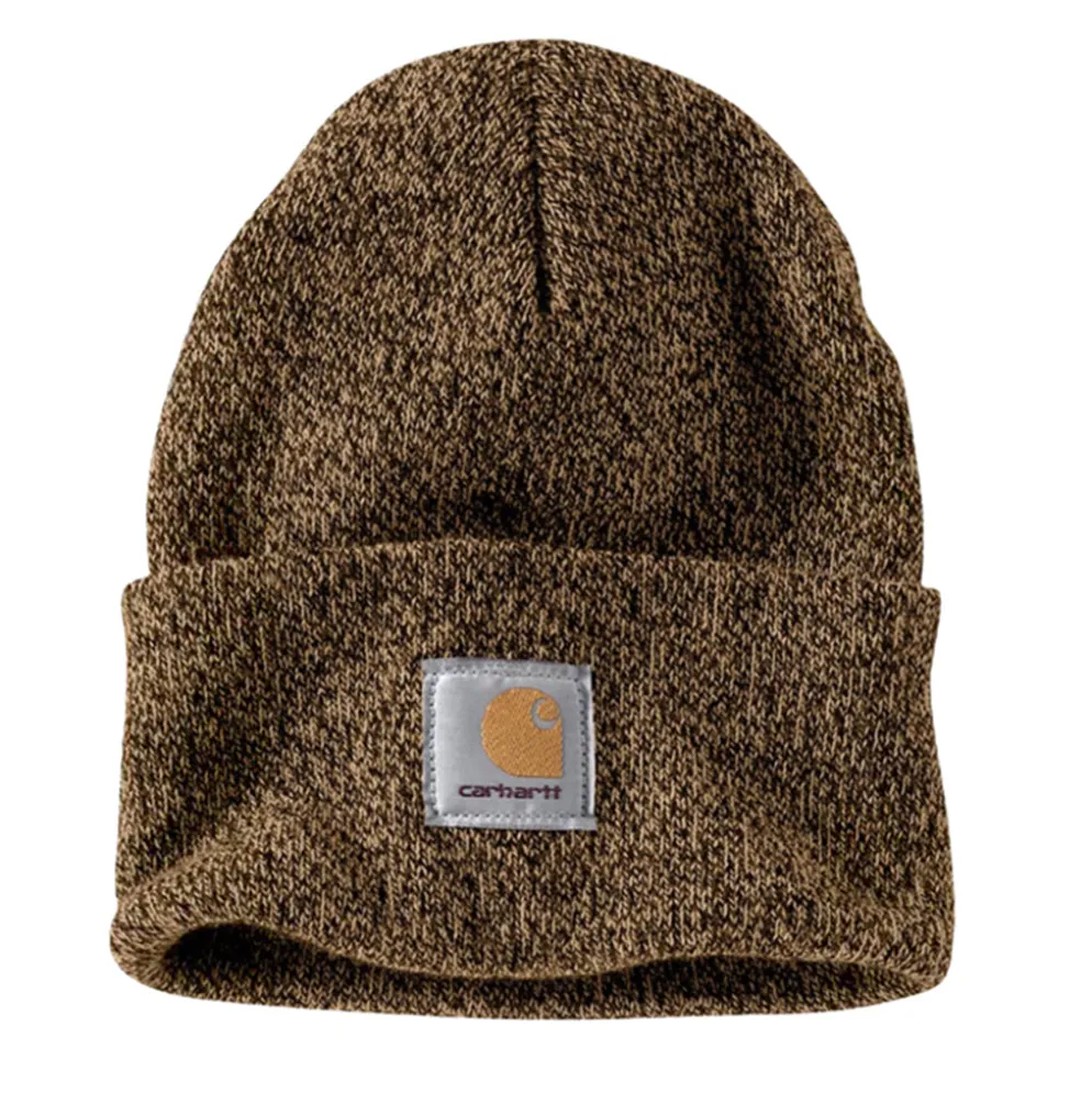 Knit Cuffed Beanie Dark Brown/Sandstone