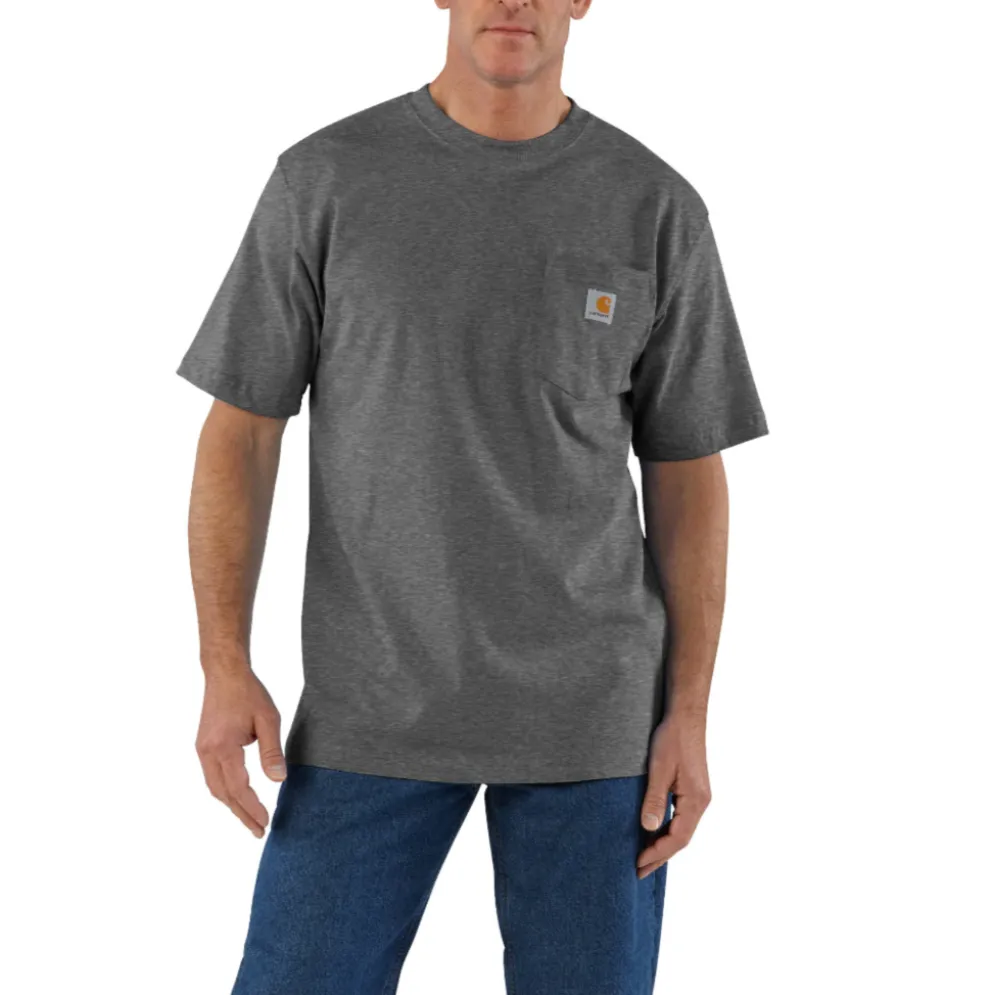 Loose Fit Heavyweight S/S Pocket Tee Carbon Heather