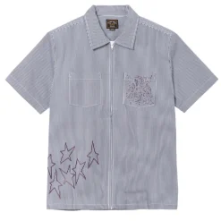 Nelson SS Woven White/Indigo
