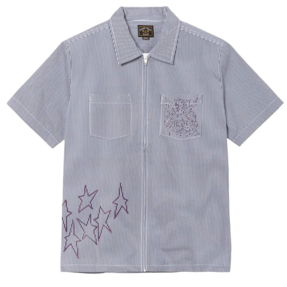 Nelson SS Woven White/Indigo