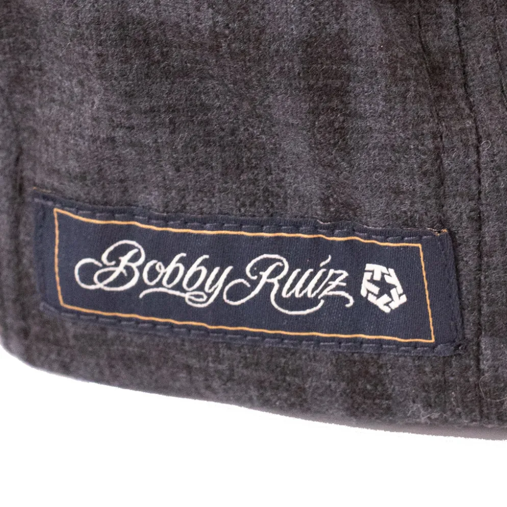 Plaid Flat Brim Hat Black Shadow Plaid