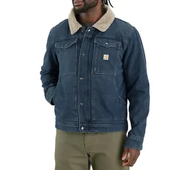 Relaxed Fit Denim Sherpa-Lined Denim Jacket