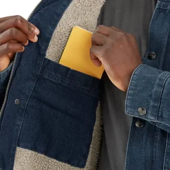 Relaxed Fit Denim Sherpa-Lined Denim Jacket