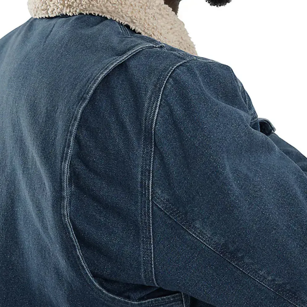 Relaxed Fit Denim Sherpa-Lined Denim Jacket