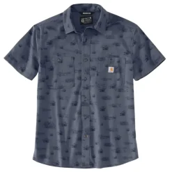 Rugged Flex Lightweight S/S Shirt Archive Print Bluestone