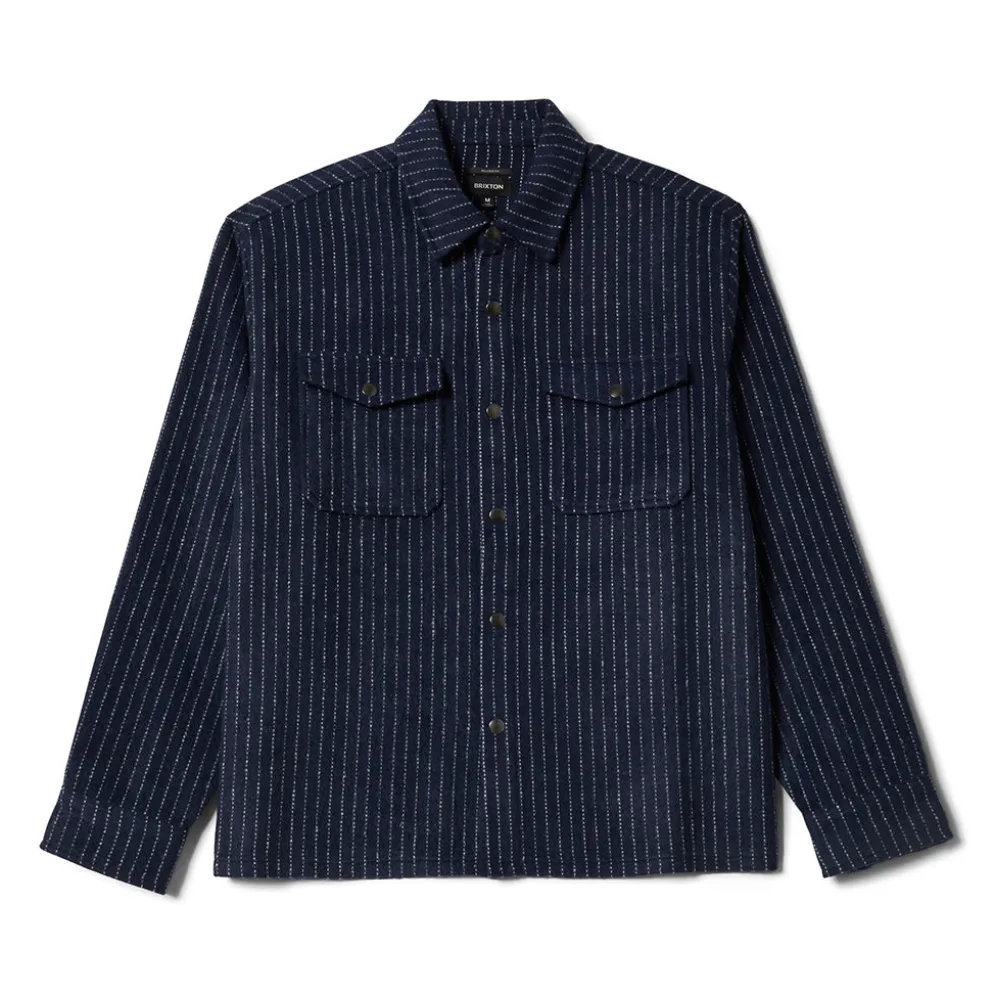 Selden Soft Brushed Flannel Mood Indigo Pinestripe