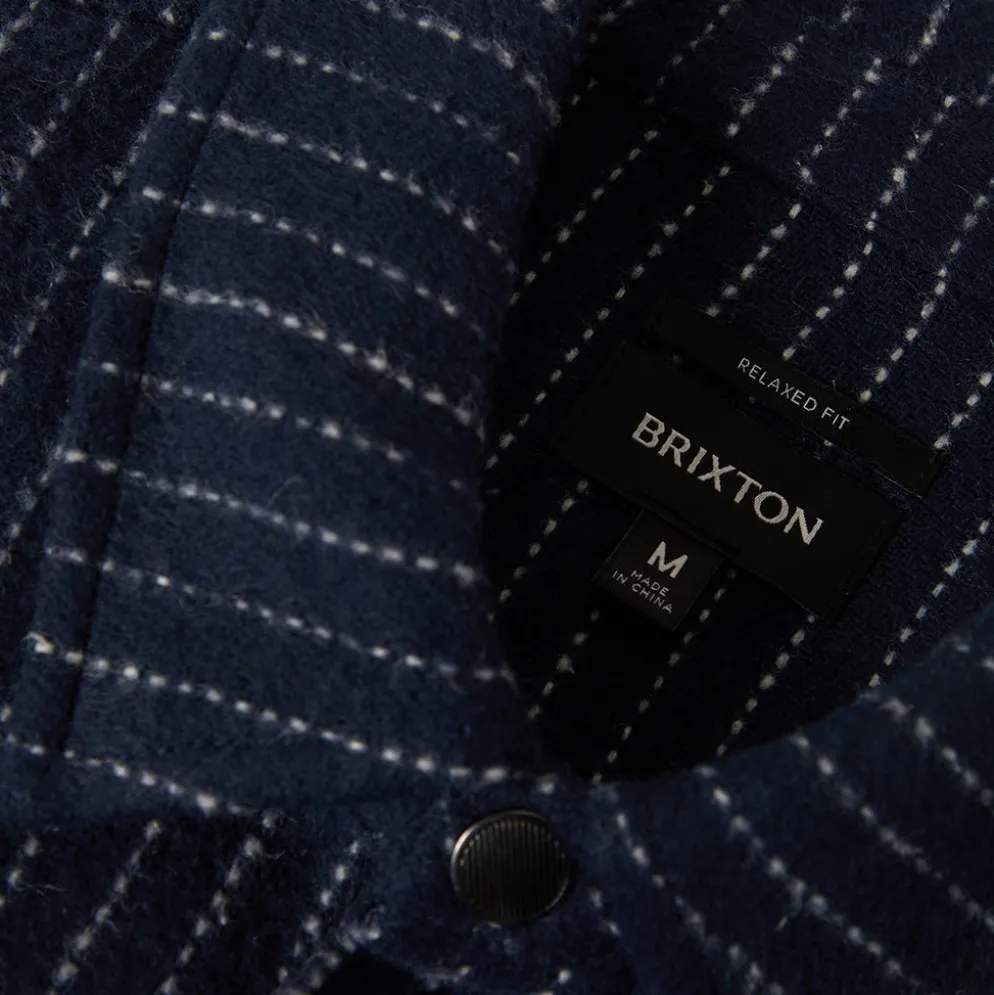 Selden Soft Brushed Flannel Mood Indigo Pinestripe