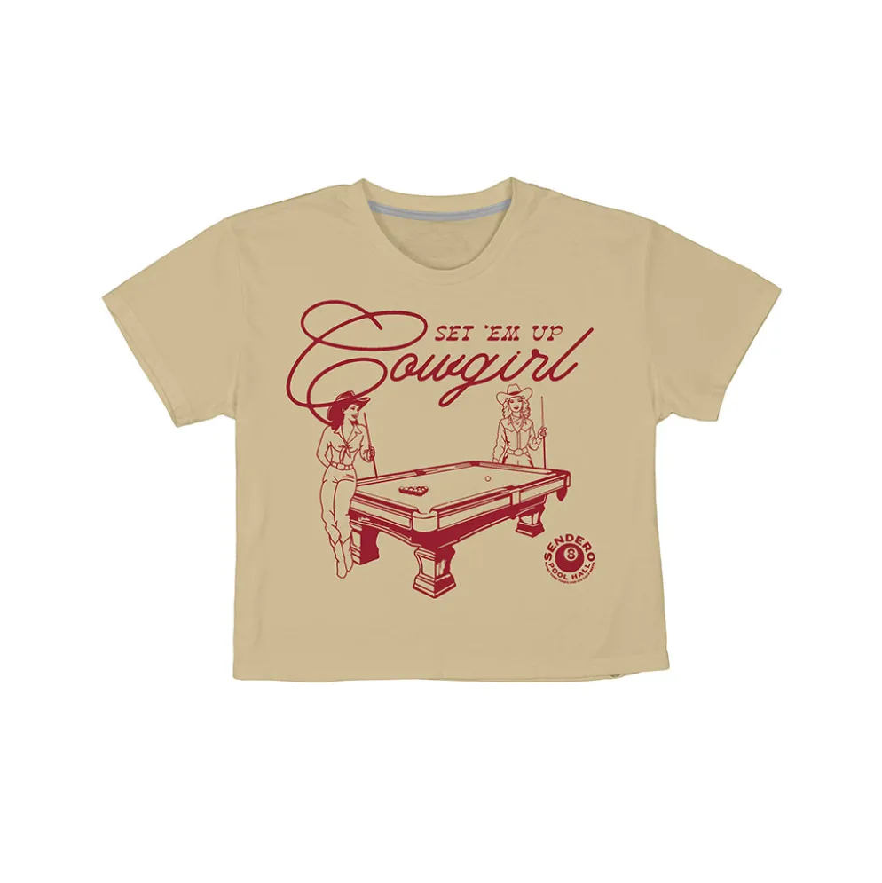 Set Em Up Crop Tee Cream
