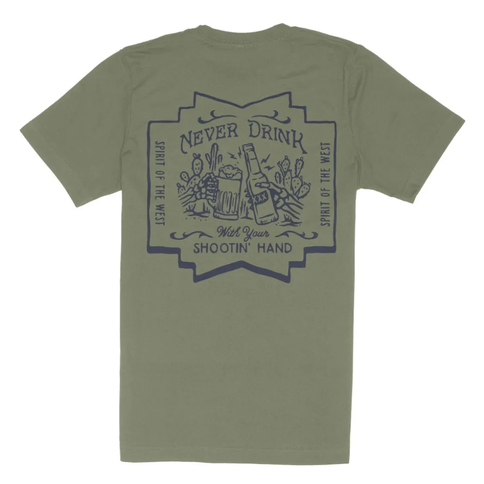 Shootin' Hand Salud Tee Sage