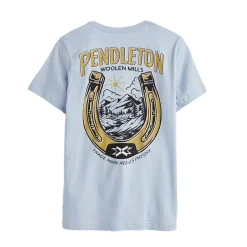 Vintage Horseshoe Graphic Tee Light Blue/Gold