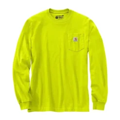 Workwear LS Pocket Tee Brite Lime